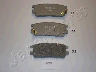 Комплект тормозных колодок, дисковый тормоз JAPANPARTS PP-599AF