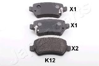 Комплект тормозных колодок, дисковый тормоз JAPANPARTS PP-K12AF