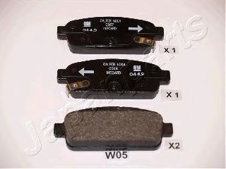 Комплект тормозных колодок, дисковый тормоз JAPANPARTS PP-W05AF