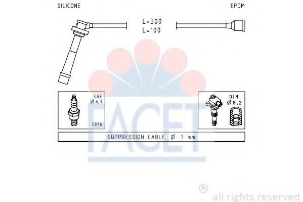 Комплект проводов зажигания FACET 4.7005