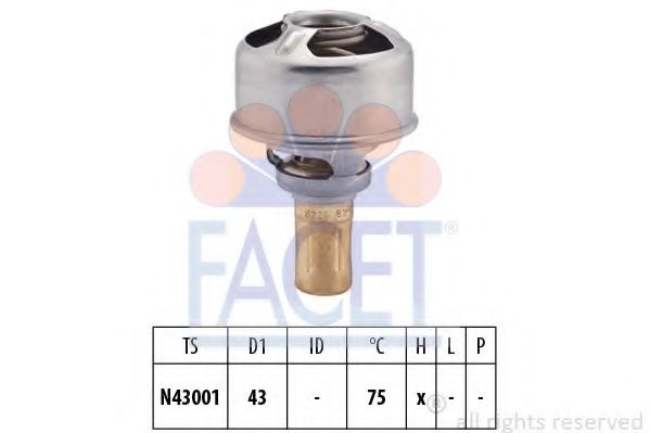 Термостат, охлаждающая жидкость FACET 7.8628