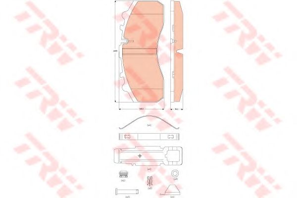 Комплект тормозных колодок, дисковый тормоз TRW 29201