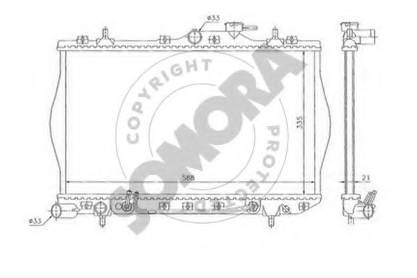 Радиатор, охлаждение двигателя SOMORA 131040A