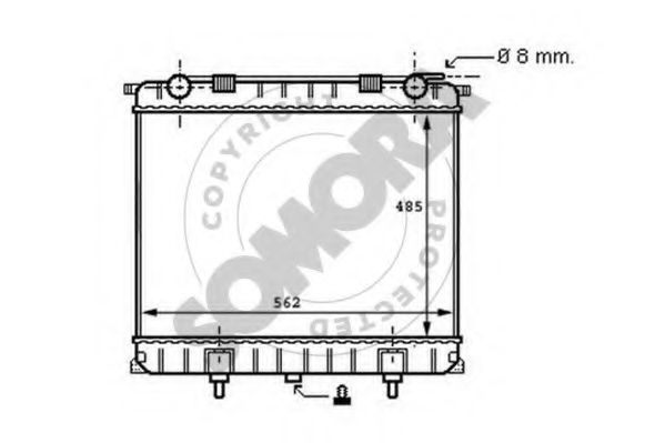 Радиатор, охлаждение двигателя SOMORA 152240