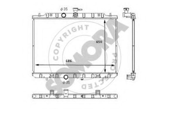 Радиатор, охлаждение двигателя SOMORA 195640C