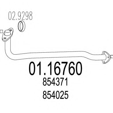 Труба выхлопного газа MTS 01.16760