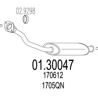Предглушитель выхлопных газов MTS 01.30047