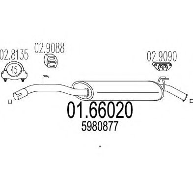 Глушитель выхлопных газов конечный ZARA 157