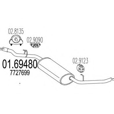 Глушитель выхлопных газов конечный MTS 01.69480