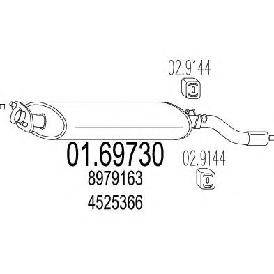 Глушитель выхлопных газов конечный CISAM 621011