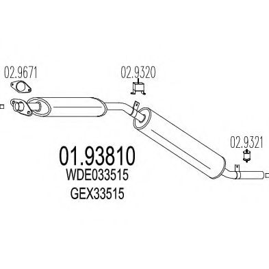 Глушитель выхлопных газов конечный MTS 01.93810