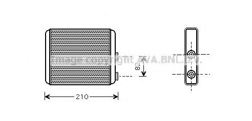 Теплообменник, отопление салона AVA QUALITY COOLING OLA6353