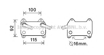 масляный радиатор, двигательное масло AVA QUALITY COOLING VO3155