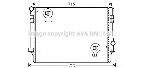 Радиатор, охлаждение двигателя AVA QUALITY COOLING VW2336