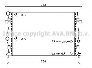 Радиатор, охлаждение двигателя AVA QUALITY COOLING VW2343