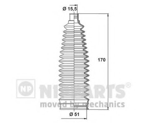 Комплект пылника, рулевое управление NIPPARTS N2843024