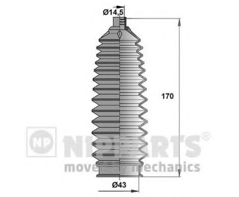 Комплект пылника, рулевое управление NIPPARTS N2847016