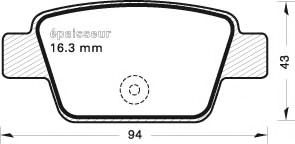 Комплект тормозных колодок, дисковый тормоз MGA 674