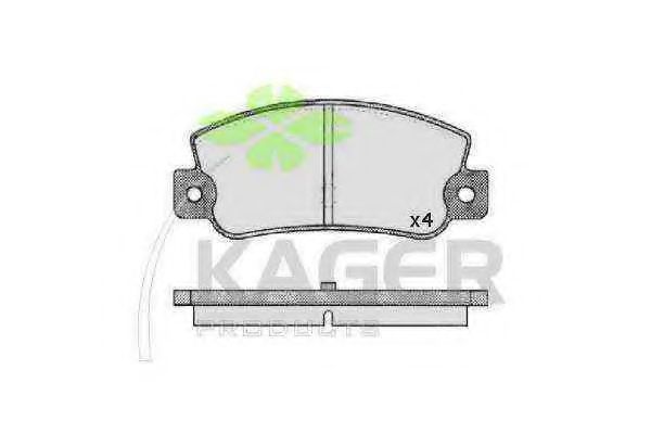 Комплект тормозных колодок, дисковый тормоз KAGER 35-0146