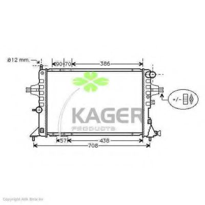 Радиатор, охлаждение двигателя KAGER 31-0796