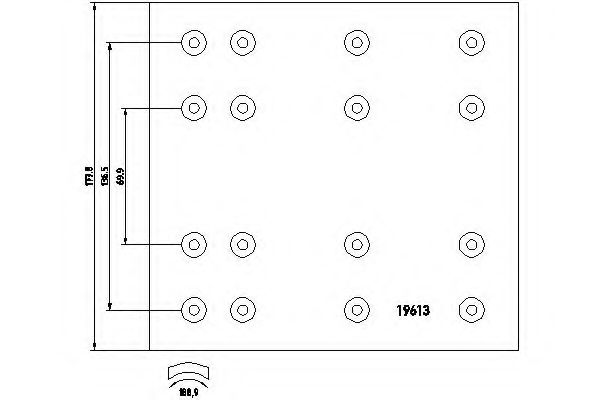 Комплект тормозных башмаков, барабанные тормоза DON 19613
