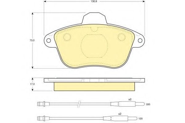 Комплект тормозных колодок, дисковый тормоз GIRLING 6107963