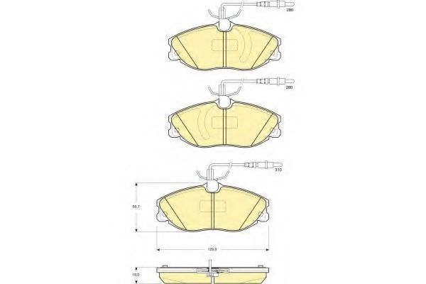 Комплект тормозных колодок, дисковый тормоз GIRLING 6114231