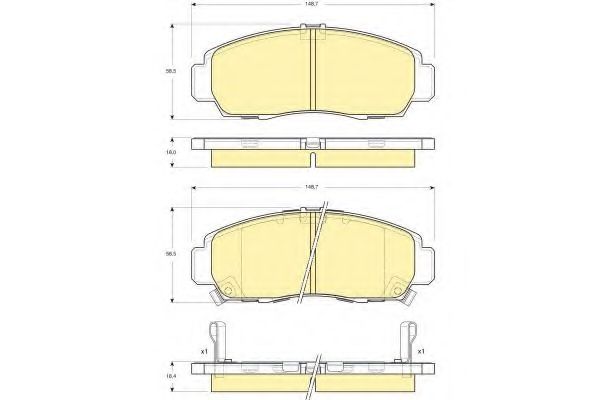 Комплект тормозных колодок, дисковый тормоз GIRLING 6132409