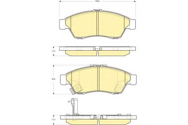 Комплект тормозных колодок, дисковый тормоз GIRLING 6132909