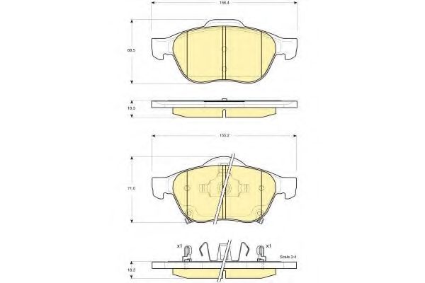 Комплект тормозных колодок, дисковый тормоз GIRLING 6133352