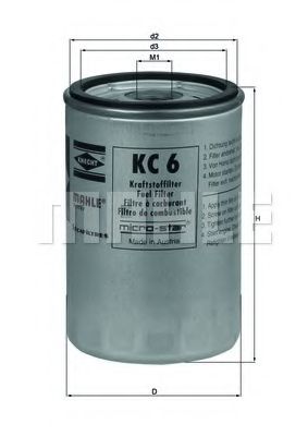 Топливный фильтр MAHLE ORIGINAL KC 6