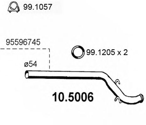 Труба выхлопного газа ASSO 10.5006