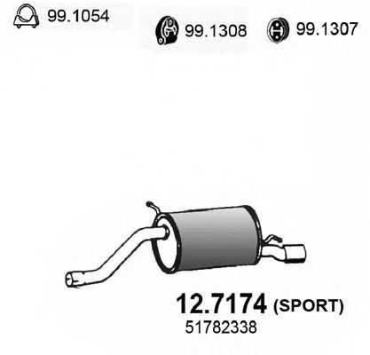 Глушитель выхлопных газов конечный ASSO 127174