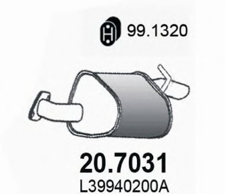 Глушитель выхлопных газов конечный ASSO 207031