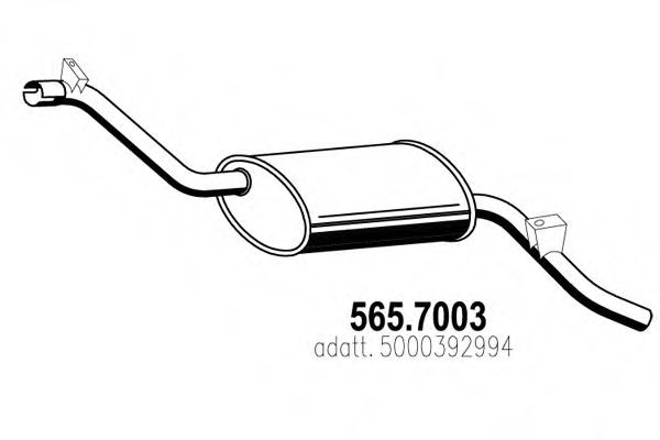 Средний / конечный глушитель ОГ ASSO 565.7003