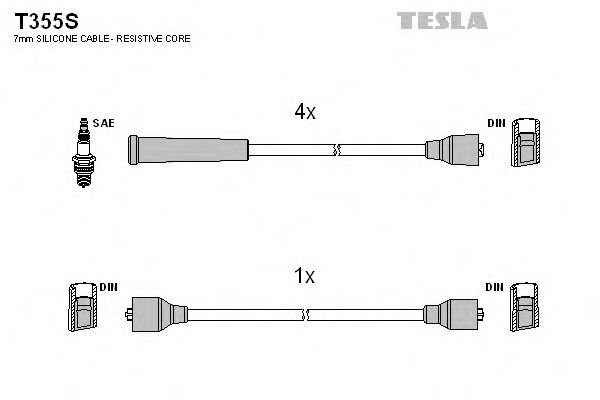 Комплект проводов зажигания TESLA T355S