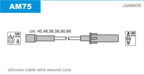 Комплект проводов зажигания JANMOR AM75