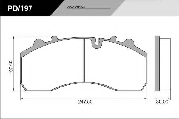 Комплект тормозных колодок, дисковый тормоз FRAS-LE 29154