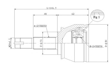 Шарнирный комплект, приводной вал STATIM C.326