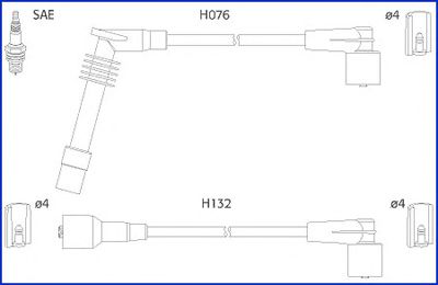 Комплект проводов зажигания HITACHI 134246