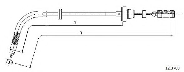 Трос, стояночная тормозная система CABOR 12.3708