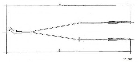 Тросик заслонки отопителя CABOR 12503
