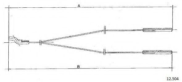 Тросик заслонки отопителя CABOR 12504