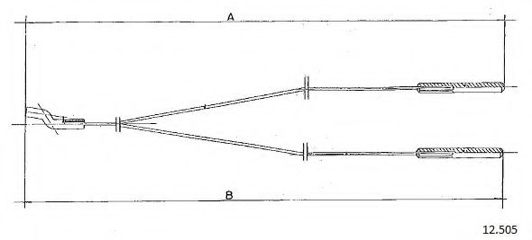 Тросик заслонки отопителя CABOR 12505
