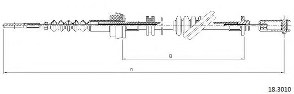 Трос, управление сцеплением CABOR 18.3010