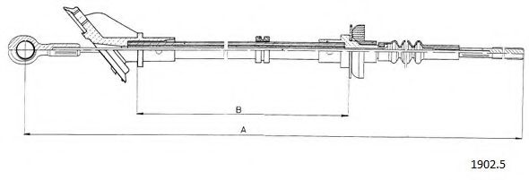 Трос, управление сцеплением CABOR 1902.5