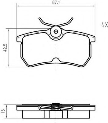 Комплект тормозных колодок, дисковый тормоз VEMA K629100