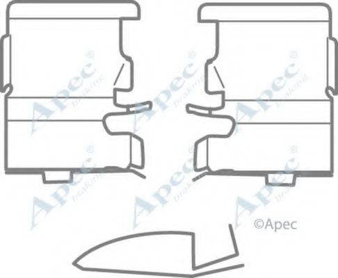 Комплектующие, тормозные колодки APEC braking KIT1155