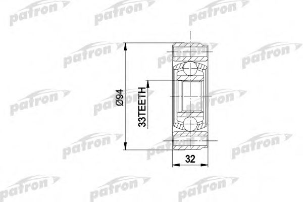 Шарнирный комплект, приводной вал PATRON PCV3004