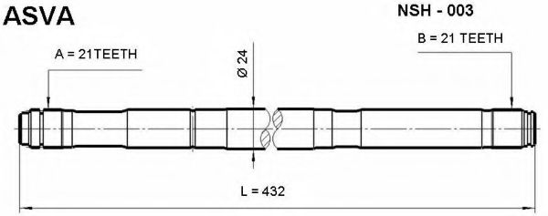 Приводной вал ASVA NSH-003